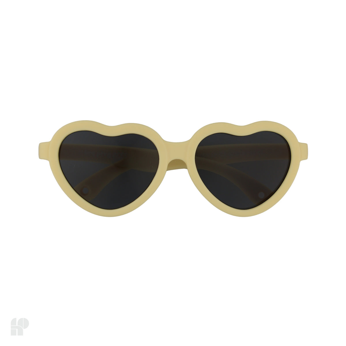 Little Love at First Sights Yellow heart baby sunglasses, front view on white