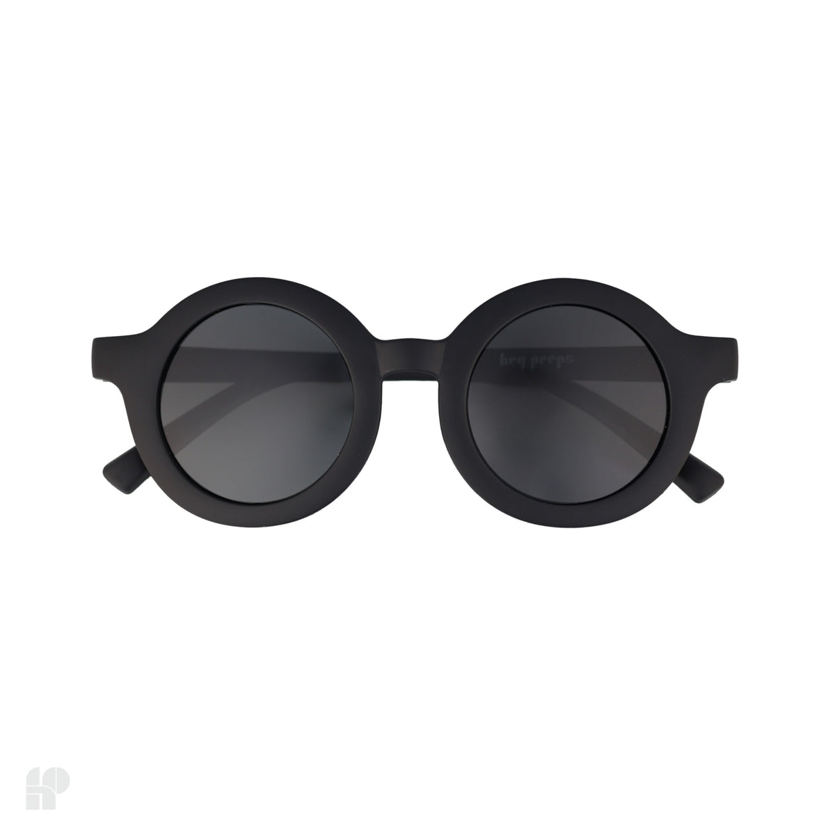 Roundabouts Matte Black kids sunglasses, front view on white