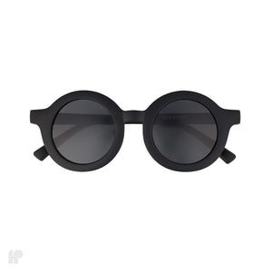 Roundabouts Matte Black kids sunglasses, front view on white