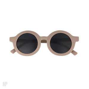 Roundabouts Mocha kids sunglasses, front view on white
