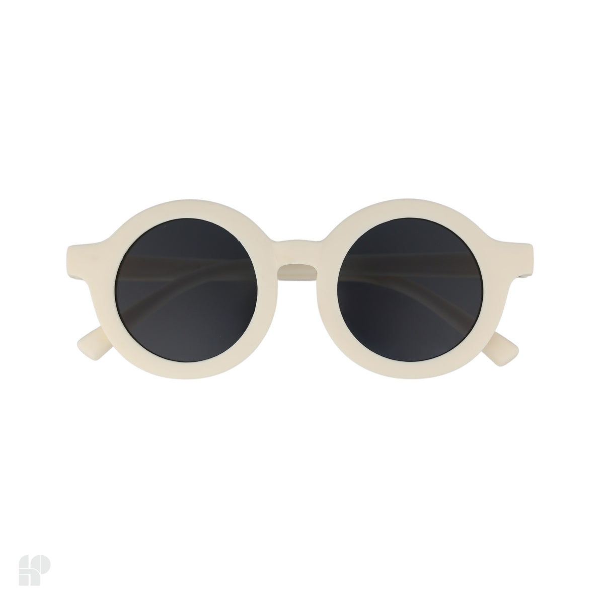 Roundabouts White kids sunglasses, front view on white