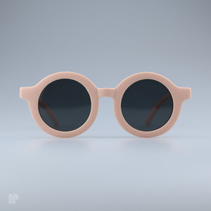 Roundabouts Pink kids sunglasses, front view on grey